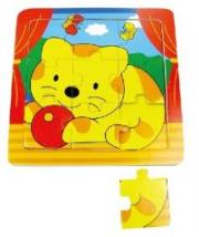 Opakowanie Puzzle drewniane małe Kotek