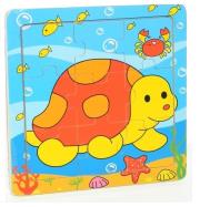 Opakowanie Puzzle drewniane małe Żółw