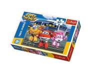 Opakowanie Puzzle Super Wings Przyjaciele przed hangarem 30
