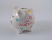 Opakowanie Skarbonka świnka z grafiką motyli - Na marzenia