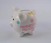 Opakowanie Skarbonka świnka z grafiką motyli - Pierwszy milion