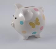 Opakowanie Skarbonka świnka z grafiką motyli