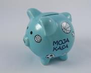 Opakowanie Skarbonka świnka z grafiką piłek - Moja kasa