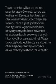 Okładka książki Teatr świata świat teatru Felietony 2016-2017