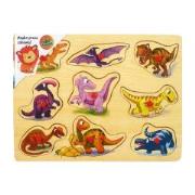 Opakowanie Układanka drewniana z pinezkami Dinozaury