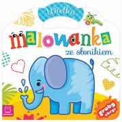 Wielka malowanka ze słonikiem. Autor: Opracowanie zbiorowe. Dadada.pl Okładka książki Wielka malowanka ze słonikiem