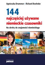 144 najczęściej używane niemieckie czasowniki. Autor: Agnieszka Drummer, Boehnke Richard. Dadada.pl Okładka książki 144 najczęściej używane niemieckie czasowniki