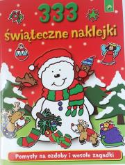 Okładka książki 333 świąteczne naklejki czerwone