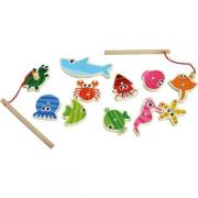 Opakowanie Drewniana gra Rybki na magnes