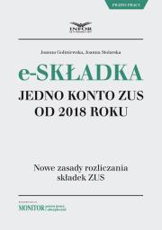 Okładka książki E-składka jedno konto w ZUS od 2018 roku