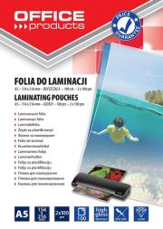 Opakowanie Folia do laminacji Office Products A5 154x216 mm błyszcząca 100 sztuk transparentna