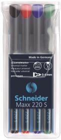 Foliopisy permanentne Schneider Maxx 220 S 4 sztuki. Wydawca: PBS Connect Polska. Dadada.pl Opakowanie Foliopisy permanentne Schneider Maxx 220 S 4 sztuki