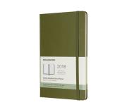 Okładka książki Kalendarz tygodniowy Moleskine 12M L, twarda oprawa, oliwkowy