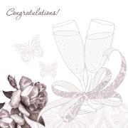 Opakowanie Karnet Swarovski kwadrat CL0106 Ślub kieliszki