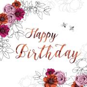 Okładka książki Karnet Swarovski kwadrat Urodziny kwiat różowy