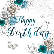 Okładka książki Karnet Swarovski kwadrat Urodziny kwiat