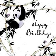 Opakowanie Karnet Swarovski kwadrat Urodziny panda