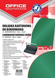 Opakowanie Okładki do bindowania Office Products A4 kartonowa 100 sztuk zielona/błyszcząca