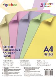 Papier kolorowy Gimboo A4 5 kolorów 100 sztuk. Wydawca: PBS Connect Polska. Dadada.pl Opakowanie Papier kolorowy Gimboo A4 5 kolorów 100 sztuk