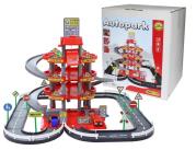 Opakowanie Parking 4-poziomowy z drogą i samochodami czerwony