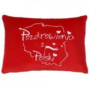 Opakowanie Poduszka Pozdrowienia z Polski czerwona 30cm