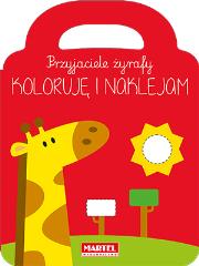 Okładka książki Przyjaciele żyrafy - koloruję i naklejam