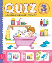 Quiz 3-latka. Edukacyjna książeczka z naklejkami. Autor: Opracowanie zbiorowe. Dadada.pl Okładka książki Quiz 3-latka. Edukacyjna książeczka z naklejkami