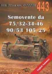Semovente da 75/32-34-46, 90/53, 105/25 nr 443. Autor: Janusz Ledwoch. Dadada.pl Okładka książki Semovente da 75/32-34-46, 90/53, 105/25 nr 443