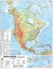 Okładka książki Ameryka PN 1:18 000 000 mapa pol.i fiz. ścienna