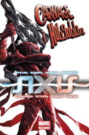 Axis - Carnage i Hobgoblin. Autor: Spears Rick, Shinick Kevin, Peralta Germán, Rodriguez Javier. Dadada.pl Okładka książki Axis - Carnage i Hobgoblin