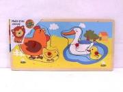Opakowanie Drewniana układanka z pinezkami - Kaczka i kura