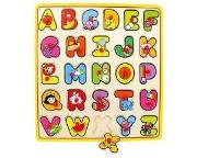 Opakowanie Drewniana układanka z pinezkami Literki