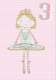 Opakowanie Karnet B6 z kopertą Urodziny 3 dziewczynka