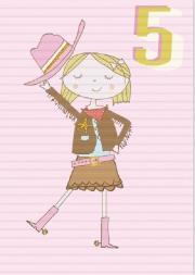 Opakowanie Karnet B6 z kopertą Urodziny 5 dziewczynka