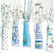 Opakowanie Karnet kwadrat z kopertą Five Vases in Blues