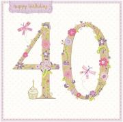 Opakowanie Karnet kwadrat z kopertą Urodziny 40