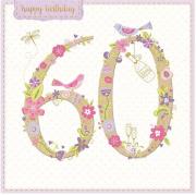 Opakowanie Karnet kwadrat z kopertą Urodziny 60