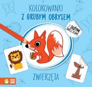 Kolorowanki z grubym obrysem. Zwierzęta. Autor: Agnieszka Matz, Katarzyna Nowowiejska. Dadada.pl Okładka książki Kolorowanki z grubym obrysem. Zwierzęta