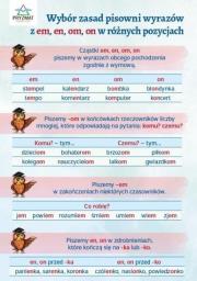 Opakowanie Plansza ortograficzna ''Pisownia wyrazów z em, en,