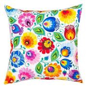 Opakowanie Poduszka - łowicka biała małe kwiaty FOLKSTAR