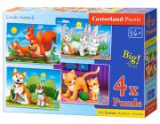 Opakowanie Puzzle 4x1 Lovely Animals