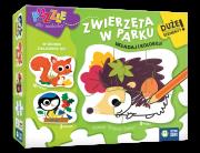 Puzzle dla malucha. Zwierzęta w parku. Autor: Opracowanie zbiorowe. Dadada.pl Okładka książki Puzzle dla malucha. Zwierzęta w parku