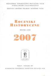 Opakowanie Roczniki historyczne  Rocznik LXXIII 2007