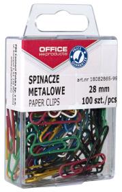 Spinacze kolorowe 28 mm 100 sztuk. Wydawca: Office Products. Dadada.pl Opakowanie Spinacze kolorowe 28 mm 100 sztuk