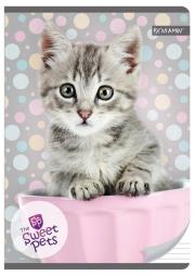 Opakowanie Zeszyt A5 w trzy linie 16 kartek Kot The Sweet Pets 10 sztuk mix