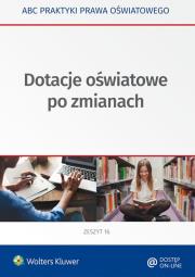 Dotacje oświatowe po zmianach. Autor: Agata Piszko, Majchrzak Aneta, Marciniak Lidia, Piotrowska-Albin Elżbieta. Dadada.pl Okładka książki Dotacje oświatowe po zmianach