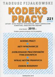 Kodeks Pracy 2018. Autor: Fijałkowski Tadeusz. Dadada.pl Okładka książki Kodeks Pracy 2018
