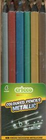 Opakowanie Kredki 6 kolorów CRICCO trójkątne jumbo metaliczne w etui