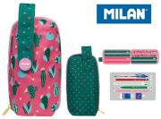 Opakowanie Multipiórnik Milan owalny z 4 piórnikami Cactus