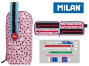 Opakowanie Multipiórnik Milan owalny z 4 piórnikami Super Heroes rózowy